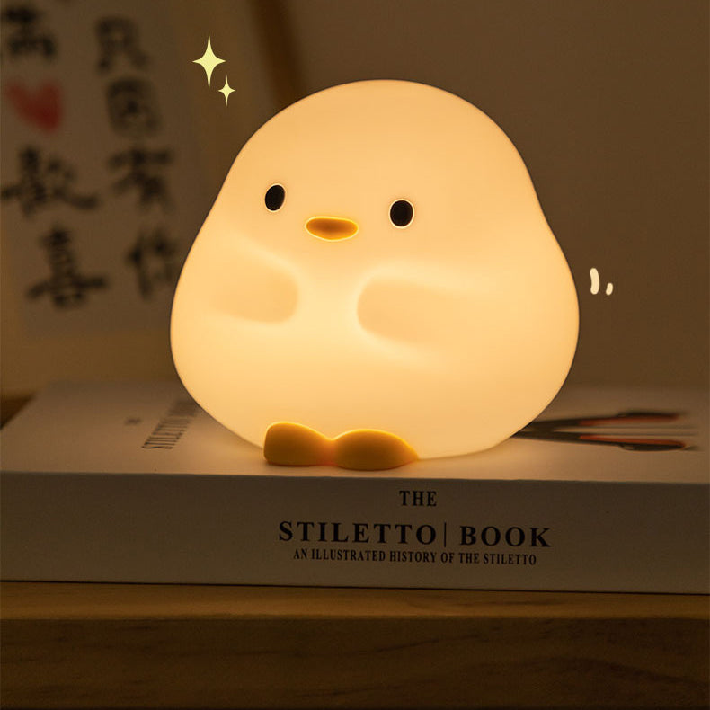 Huggwaii Knuffel Eend Nachtlamp LED Zachte Siliconen Tap Lamp Beste Cadeau voor Baby en Meisje
