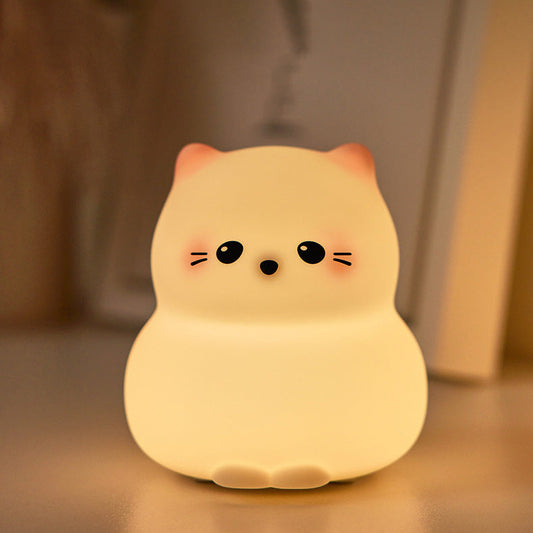 Huggwaii Schattige Kitten Silicone Squishy Nachtlamp Tap Lamp Beste Cadeau Voor Baby en Meisje