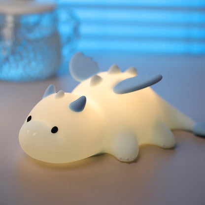 Huggwaii Squishy Silicone Schattige Baby Draak LED Nachtlamp - Perfect Cadeau voor Kinderen en Meisjes
