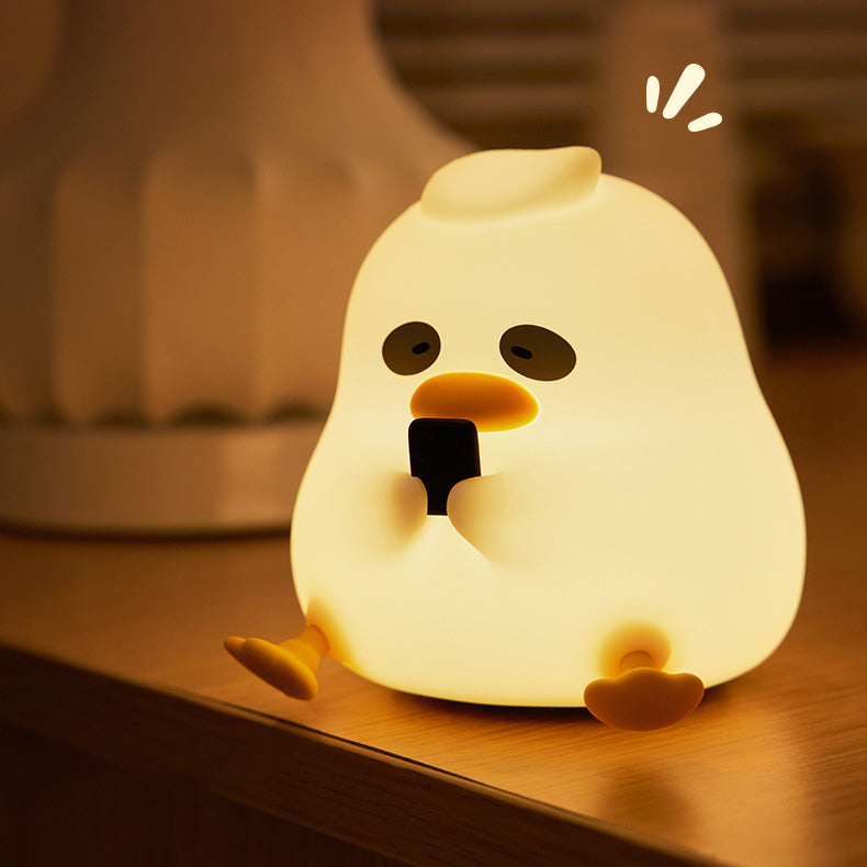 Huggwaii Squishy Silicone Nachtuil Eend LED Nachtlamp - Perfect Cadeau voor Kinderen en Meisjes