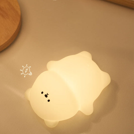 Dik Beertje Nachtlampje 8 kleuren LED Squishy Siliconen Tap Lamp Beste Cadeau voor Baby en Meisje