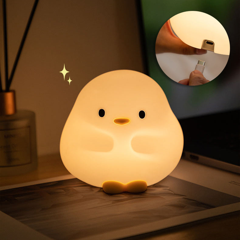 Huggwaii Knuffel Eend Nachtlamp LED Zachte Siliconen Tap Lamp Beste Cadeau voor Baby en Meisje