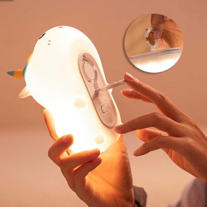 Eenhoorn Liggend Nachtlampje LED Squishy Siliconen Tap Lamp Beste Cadeau voor Baby en Meisje