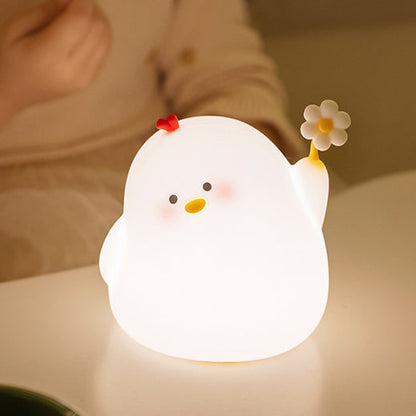 Schattige Kip Nachtlamp LED Squishy Siliconen Tap Lamp Beste Cadeau voor Baby en Meisje