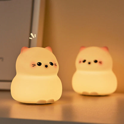 Huggwaii Schattige Kitten Silicone Squishy Nachtlamp Tap Lamp Beste Cadeau Voor Baby en Meisje