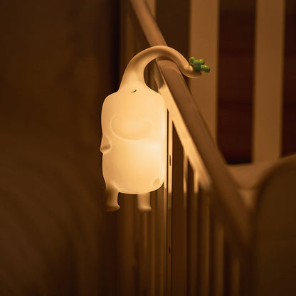 Huggwaii Squishy Siliconen Vliegend Olifant LED Nachtlamp - Perfect Cadeau voor Kinderen en Meisjes