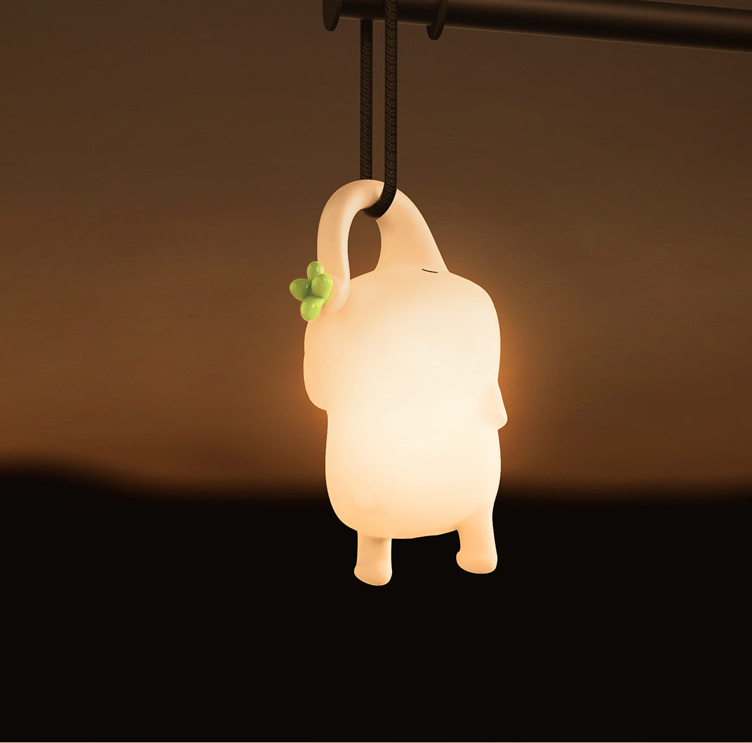 Huggwaii Squishy Siliconen Vliegend Olifant LED Nachtlamp - Perfect Cadeau voor Kinderen en Meisjes