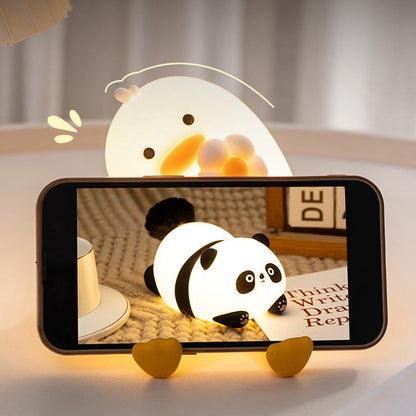 Huggwaii Squishy Silicone Eend Bloem LED Nachtlamp - Perfect Cadeau voor Kinderen en Meisjes