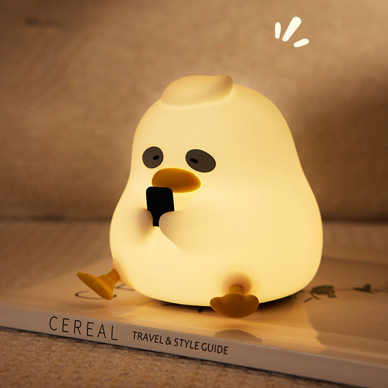 Huggwaii Schattige Eend LED Squishy Nachtlamp Voor Cadeau USB Oplaadbare Eend Lamp