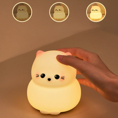 Huggwaii Schattige Kitten Silicone Squishy Nachtlamp Tap Lamp Beste Cadeau Voor Baby en Meisje