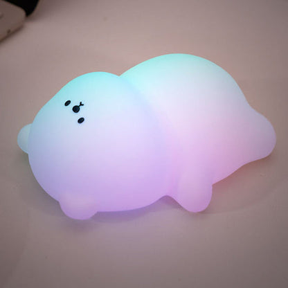 Dik Beertje Nachtlampje 8 kleuren LED Squishy Siliconen Tap Lamp Beste Cadeau voor Baby en Meisje