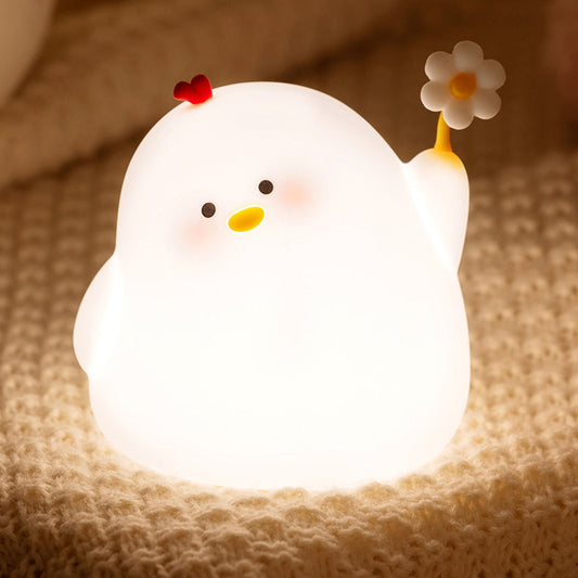 Schattige Kip Nachtlamp LED Squishy Siliconen Tap Lamp Beste Cadeau voor Baby en Meisje