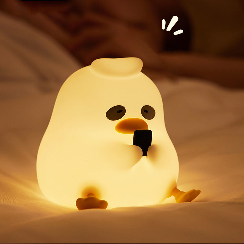 Huggwaii Squishy Silicone Nachtuil Eend LED Nachtlamp - Perfect Cadeau voor Kinderen en Meisjes
