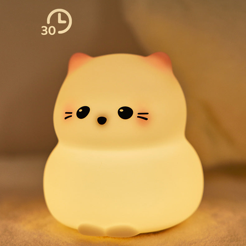 Huggwaii Schattige Kitten Silicone Squishy Nachtlamp Tap Lamp Beste Cadeau Voor Baby en Meisje
