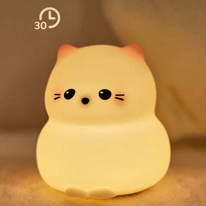 Huggwaii Schattige Kitten Silicone Squishy Nachtlamp Tap Lamp Beste Cadeau Voor Baby en Meisje