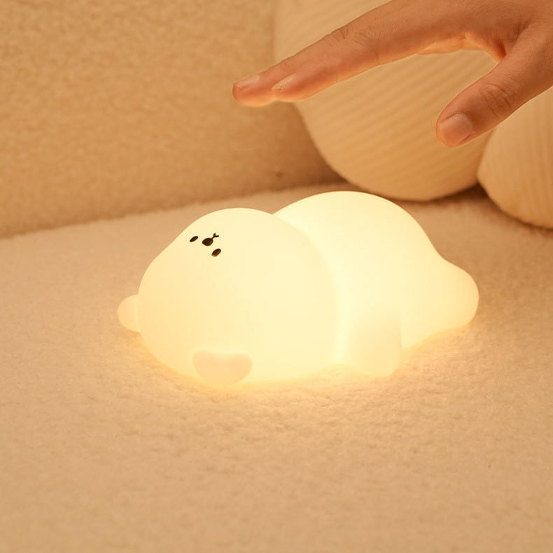 Dik Beertje Nachtlampje 8 kleuren LED Squishy Siliconen Tap Lamp Beste Cadeau voor Baby en Meisje