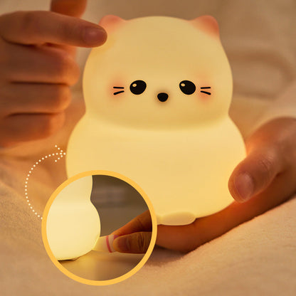 Huggwaii Schattige Kitten Silicone Squishy Nachtlamp Tap Lamp Beste Cadeau Voor Baby en Meisje