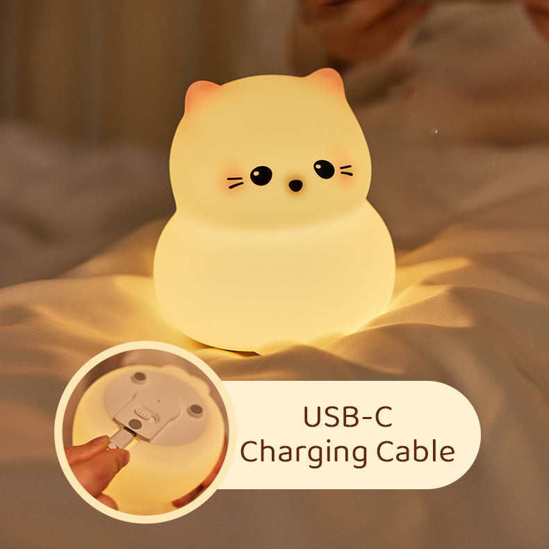 Huggwaii Schattige Kitten Silicone Squishy Nachtlamp Tap Lamp Beste Cadeau Voor Baby en Meisje