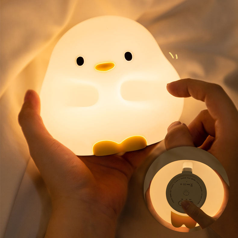 Huggwaii Knuffel Eend Nachtlamp LED Zachte Siliconen Tap Lamp Beste Cadeau voor Baby en Meisje