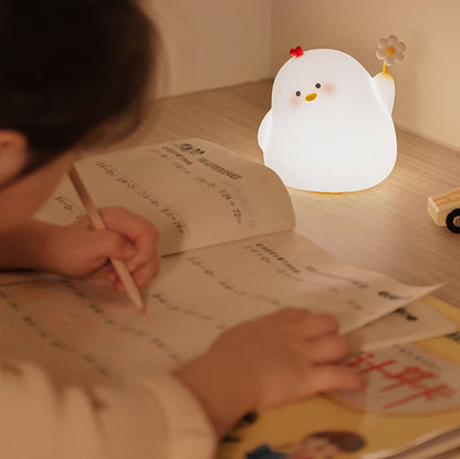 Schattige Kip Nachtlamp LED Squishy Siliconen Tap Lamp Beste Cadeau voor Baby en Meisje