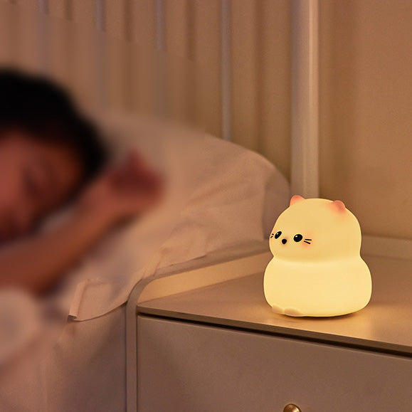 Huggwaii Schattige Kitten Silicone Squishy Nachtlamp Tap Lamp Beste Cadeau Voor Baby en Meisje