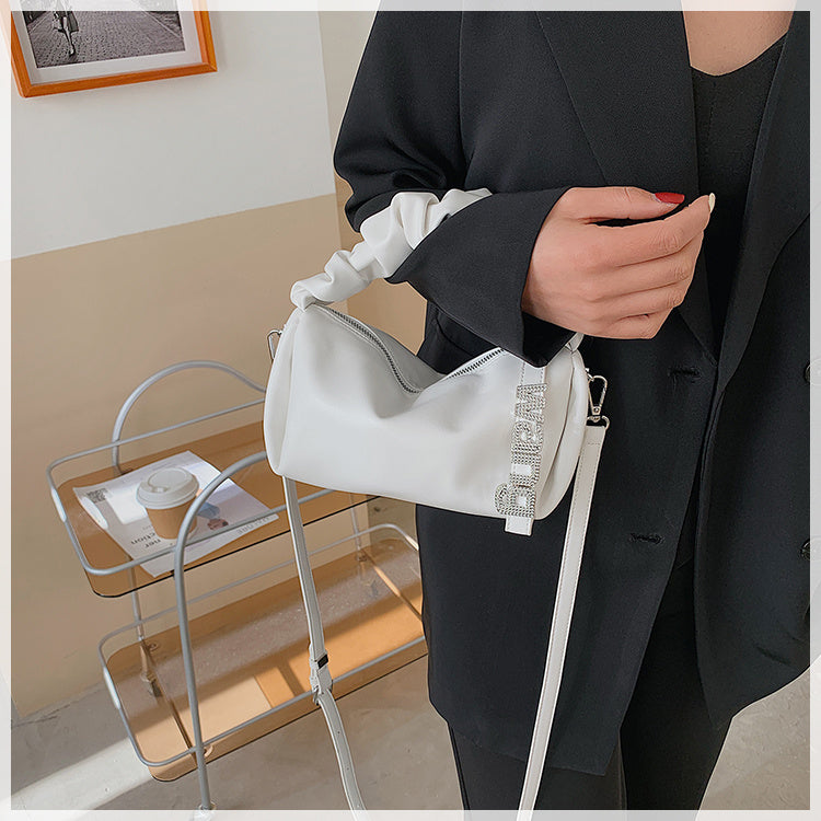 Sac à bandoulière pour femme, sac plissé sous les bras