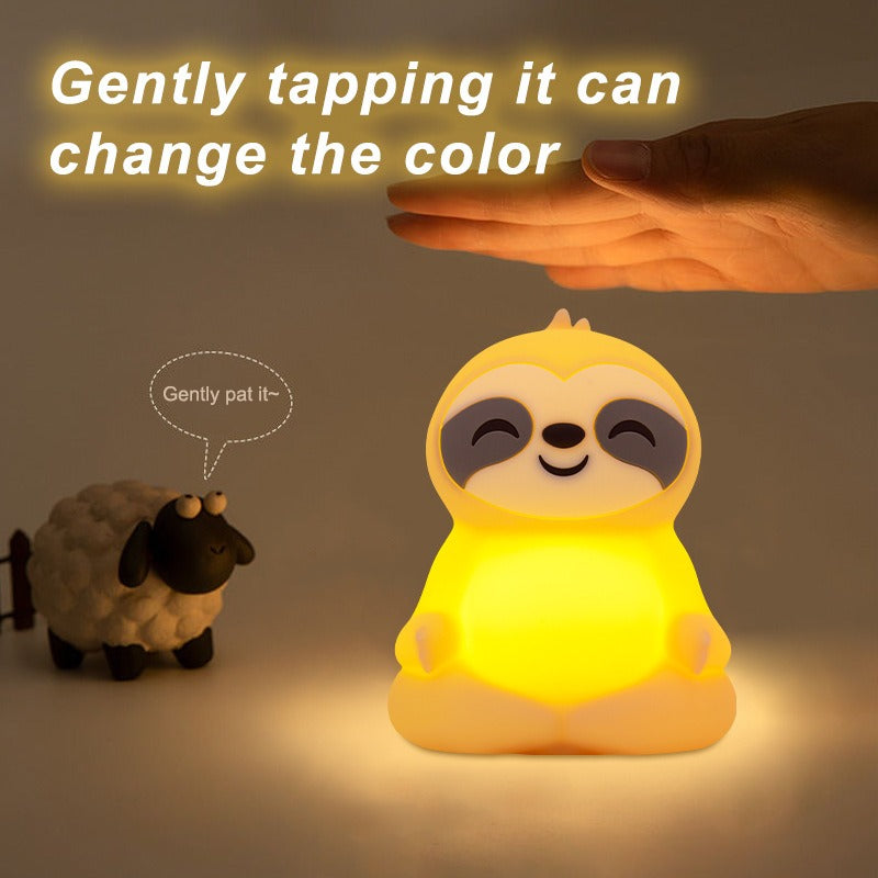Huggwaii Mediterende Luiaard Squishy Siliconen Kalme Gloed Nachtlamp Zittende Houding Lamp Perfect Cadeau