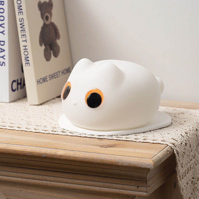Huggwaii Oranje Kat LED Squishy Tap Tap Nachtlamp
