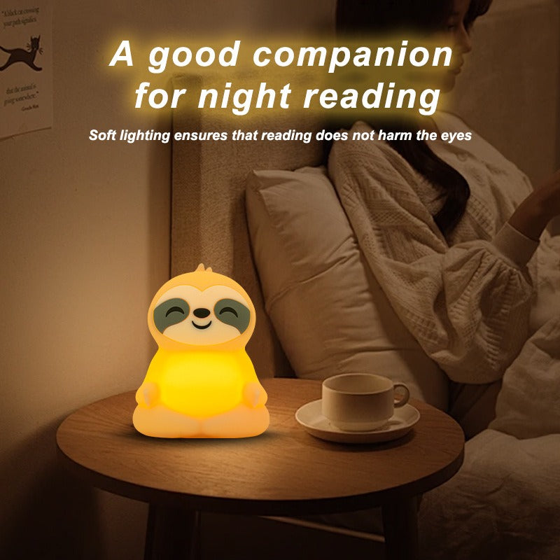 Huggwaii Mediterende Luiaard Squishy Siliconen Kalme Gloed Nachtlamp Zittende Houding Lamp Perfect Cadeau