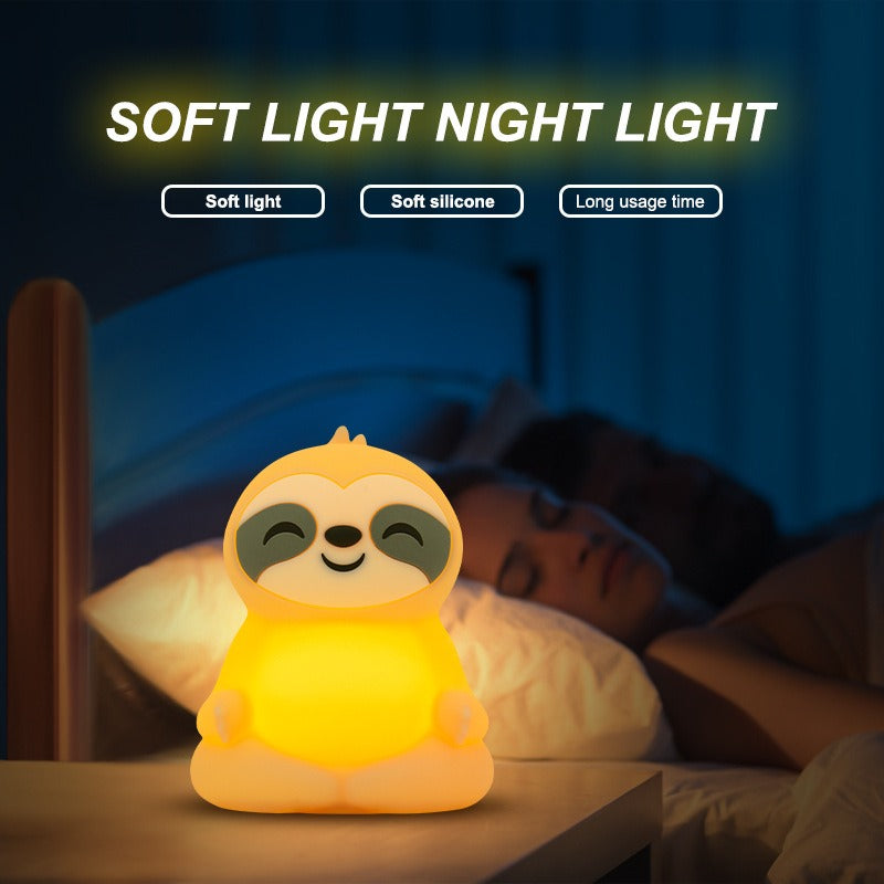 Huggwaii Mediterende Luiaard Squishy Siliconen Kalme Gloed Nachtlamp Zittende Houding Lamp Perfect Cadeau