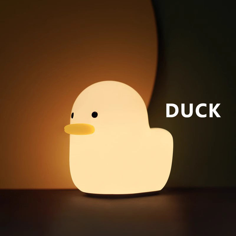 Huggwaii Squishy Silicone Eend LED Nachtlamp - Perfect Cadeau voor Kinderen en Meisjes