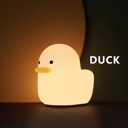 Huggwaii Squishy Silicone Eend LED Nachtlamp - Perfect Cadeau voor Kinderen en Meisjes